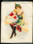 Early 1910’s American Tobacco Co. 4-3/4” x 6-1/4” Bathing Girls (S55) Silk Premium- #L-4 Nantucket