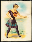 Early 1910’s American Tobacco Co. 4-3/4” x 6-1/4” Bathing Girls (S55) Silk Premium- #L-5 Atlantic City