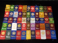 1910’s Egyptienne Luxury “College” Silks Group of 53 Diff. Sewn Together