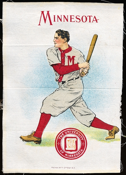 1910’s Murad? Tobacco 5 x 7 College Silk- University of Minnesota Baseball