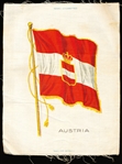 1910’s Nebo Cigarettes “Country Flag” 6-7/8” x 8-3/4” Tobacco Large Silk Premium- Austria
