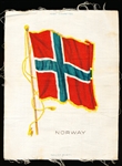 1910’s Nebo Cigarettes “Country Flag” 6-7/8” x 8-3/4” Tobacco Large Silk Premium- Norway
