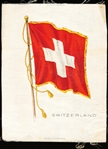 1910’s Nebo Cigarettes “Country Flag” 6-7/8” x 8-3/4” Tobacco Large Silk Premium- Switzerland