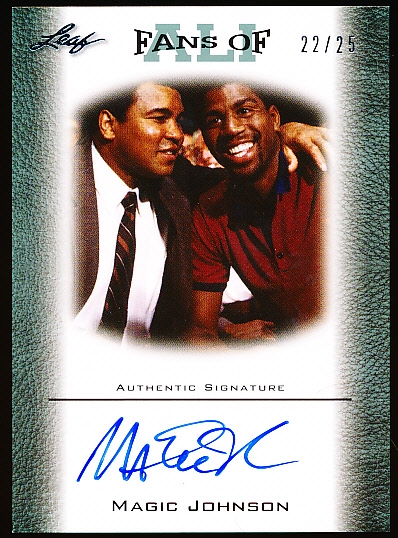 Autographed 2010 Leaf “Muhammad Ali” Bskbl. “Friends of Ali” #FAU-3 Magic Johnson- #22/25!
