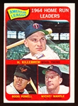 1965 Topps Baseball- #3 AL Home Run Leaders- Killebrew/ Powell/ Mantle