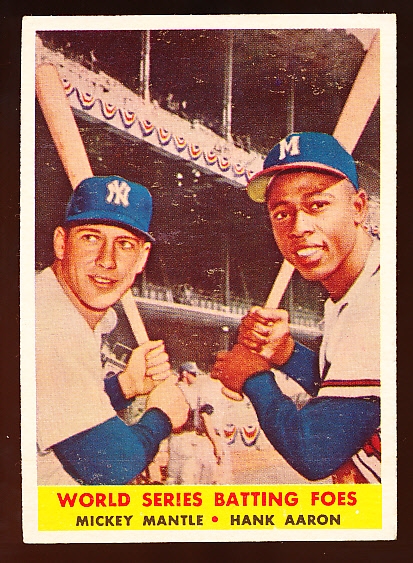 1958 Topps Baseball- #418 Mickey Mantle/ Hank Aaron