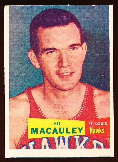 1957-58 Topps Basketball- #27 Ed Macauley RC, St. Louis Hawks