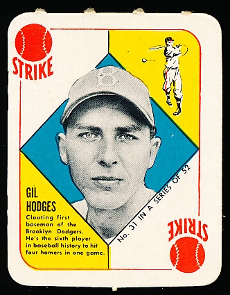 1951 Topps Bb Red Backs- #31 Gil Hodges, Dodgers