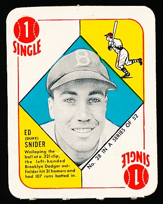 1951 Topps Bb Red Backs- #38 Duke Snider, Dodgers