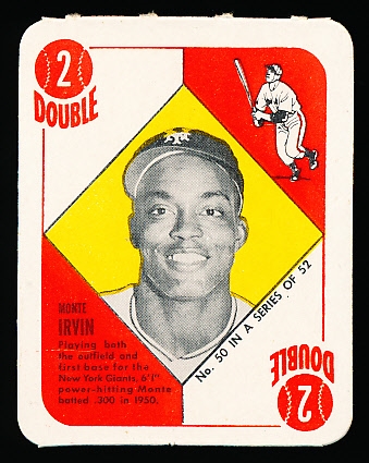1951 Topps Bb Red Backs- #50 Monte Irvin, Giants