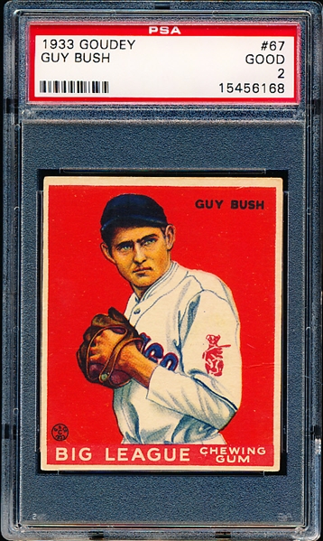 1933 Goudey Baseball- #67 Guy Bush, Cubs- PSA Good 2