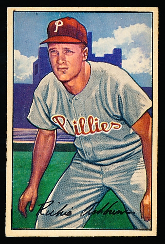 1952 Bowman Baseball- #53 Richie Ashburn, Phillies