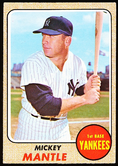 1968 Topps Bb- #280 Mickey Mantle, Yankees