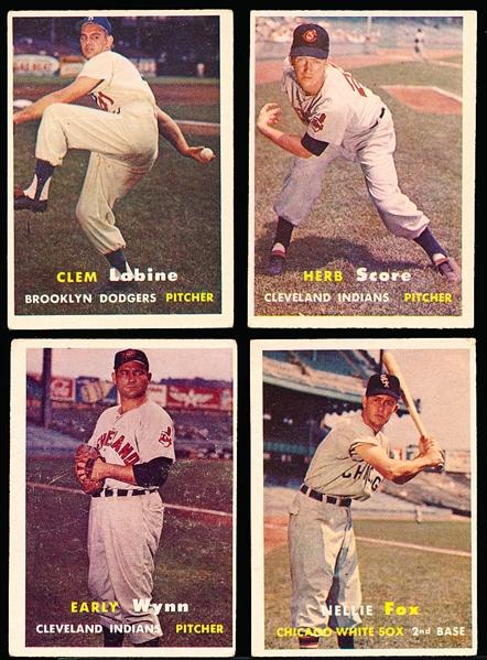 1957 Topps Baseball- 4 Cards