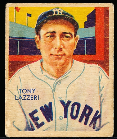 1934-36 Diamond Stars Baseball- #74 Tony Lazzeri, Yankees– 1935 blue back.