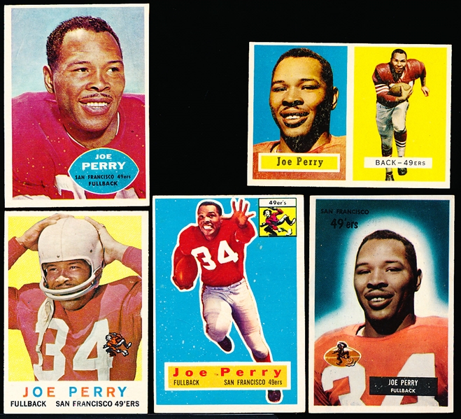 Joe Perry Football Cards- 5 Cards