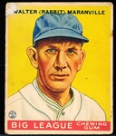 1933 Goudey Baseball- #117 Rabbit Maranville, Boston Braves