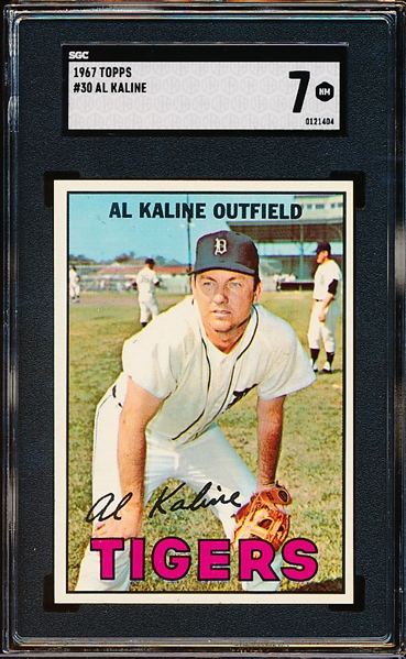 1967 Topps Baseball- #30 Al Kaline, Tigers- SGC 7 (NM)