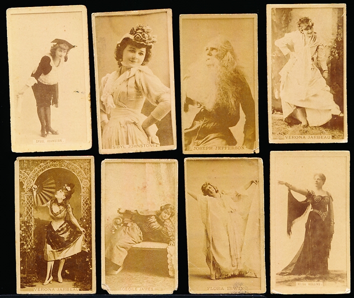 1884 Sweet Caporal “Actors & Actresses” (N245) Vertical Ad Back Cigarette Cards- 8 Diff.