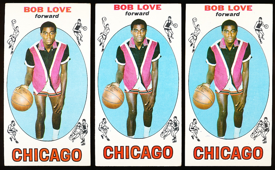 1969-70 Topps Basketball- #78 Bob Love, Bulls- RC- 4 Cards