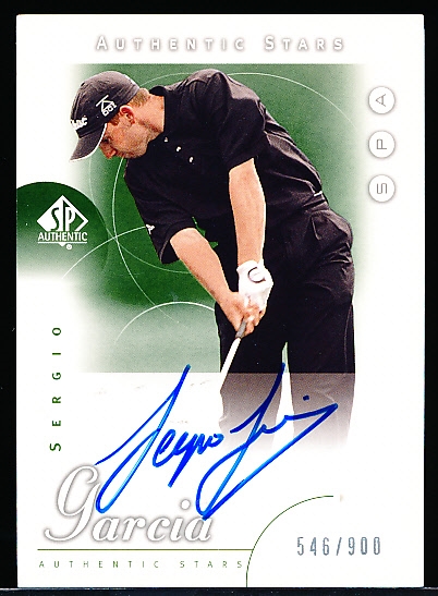 2001 SP Authentic Golf “Authentic Stars Autograph” #62 Sergio Garcia- #546/900