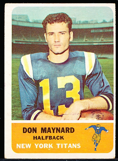 1962 Fleer Fb- #59 Don Maynard, Titans