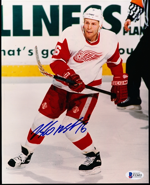 Autographed Vladimir Konstantinov Detroit Red Wings NHL Color 8” x 10” Game Action Photo