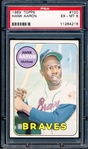 1969 Topps Baseball- #100 Hank Aaron, Braves- PSA Ex-Mt 6