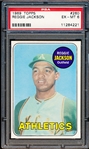 1969 Topps Baseball- #260 Reggie Jackson, A’s- PSA Ex-Mt 6 