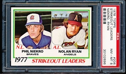 1978 Topps Baseball- #206 Strikeout Leaders- PSA Nm-Mt 8 (Nolan Ryan/Phil Niekro)