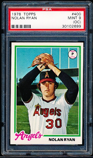 1978 Topps Baseball- #400 Nolan Ryan, Angels- PSA Mint 9 (OC)
