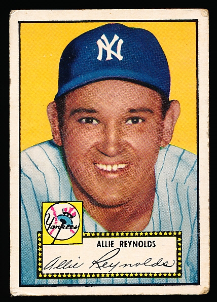 1952 Topps Bb- #67 Allie Reynolds, Yankees- Black Back