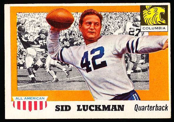 1955 Topps Fb All American- #85 Sid Luckman, Columbia