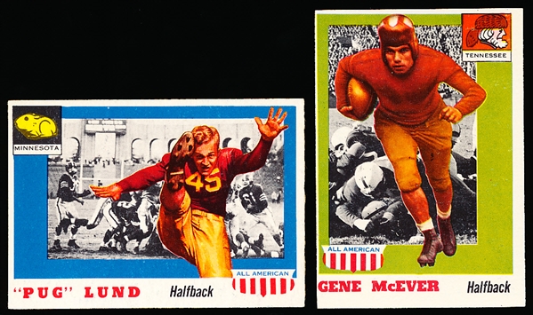 1955 Topps Fb All American- 2 Diff