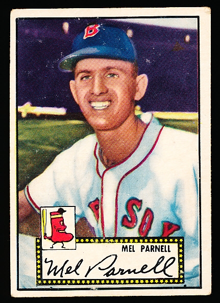 1952 Topps Baseball- #30 Mel Parnell, Red Sox- Black Back