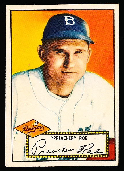 1952 Topps Baseball- #66 Preacher Roe, Brooklyn- Red Back