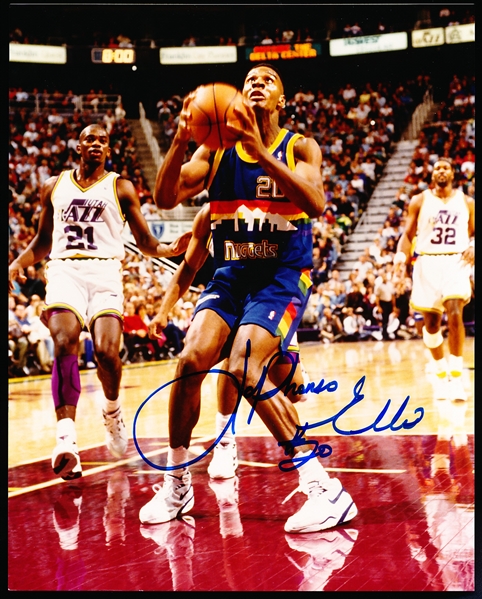 Autographed LaPhonso Ellis Denver Nuggets NBA Color 8” x 10” Game Action Photo