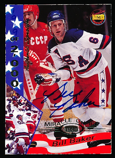 1995 Signature Rookies 1980 U. S. Olympic Team Hockey “Miracle on Ice Autograph” #1 Bill Baker