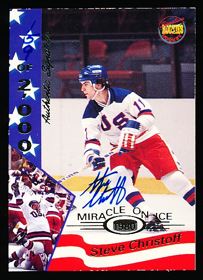 1995 Signature Rookies 1980 U. S. Olympic Team Hockey “Miracle on Ice Autograph” #8 Steve Christoff