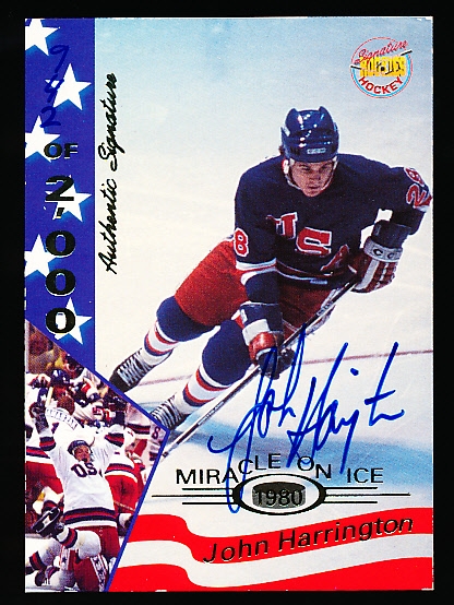 1995 Signature Rookies 1980 U. S. Olympic Team Hockey “Miracle on Ice Autograph” #14 John Harrington