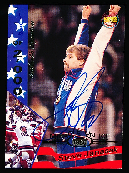 1995 Signature Rookies 1980 U. S. Olympic Team Hockey “Miracle on Ice Autograph” #15 Steve Janaszak