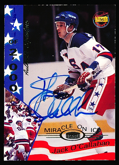 1995 Signature Rookies 1980 U. S. Olympic Team Hockey “Miracle on Ice Autograph” #23 Jack O’Callahan