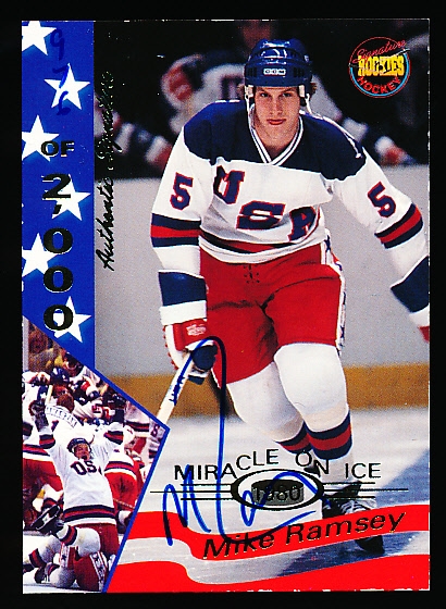 1995 Signature Rookies 1980 U. S. Olympic Team Hockey “Miracle on Ice Autograph” #27 Mike Ramsey