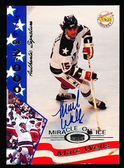 1995 Signature Rookies 1980 U. S. Olympic Team Hockey “Miracle on Ice Autograph” #39 Mark Wells