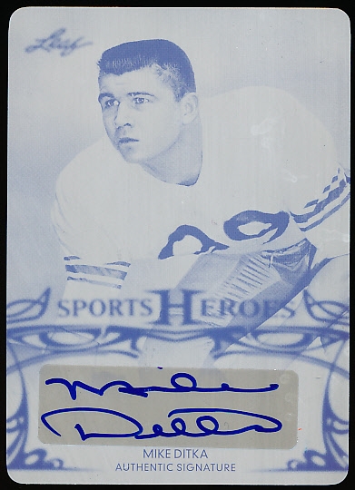 2013 Leaf Sports Heroes Ftbl. “Printing Plate/Autograph” #BA-MDI Mike Ditka- 1/1!