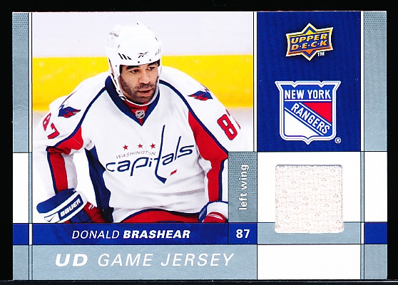 2009-10 Upper Deck Hockey- “UD Game Jersey”- #GJ-DO Donald Brashear, Rangers