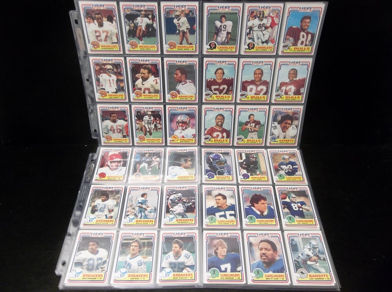1984 Topps USFL Ftbl.- 128 Diff. Cards in Pages