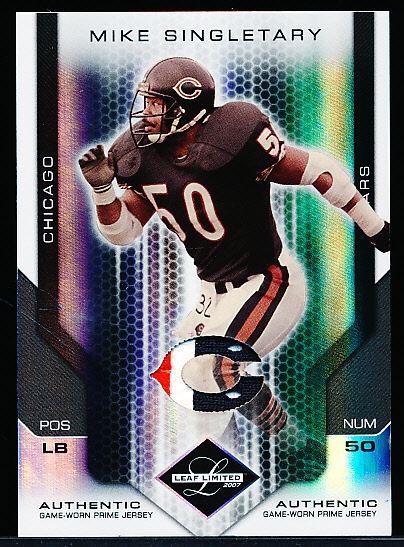 2007 Leaf Limited Ftbl. “Authentic Game Jersey Patch” #168 Mike Singletary, Bears- #5/10!
