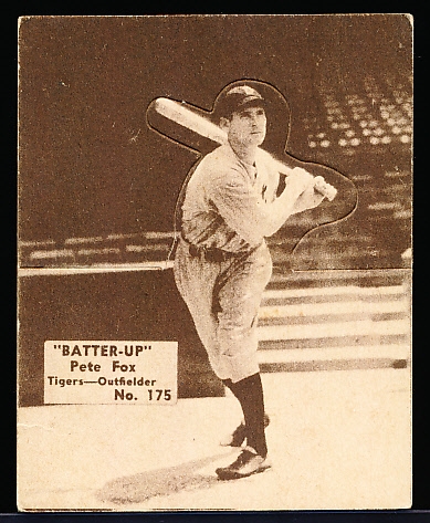1934-36 Batter Up Bb- #175 Pete Fox, Tigers- Hi#- Sepia Tone