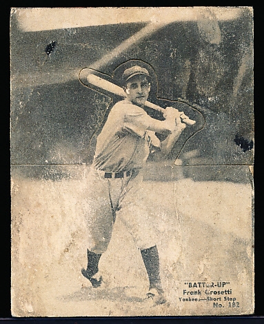 1934-36 Batter Up Bb- #182 Frank Crosetti, Yankees- Hi#